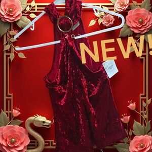 NWT Perception Red Velvet Tank Top Size S